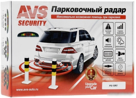 AVS PS-124U (4 датчика+коннекторы, цветной светодиодный дисплей с цифровым табло) (A78012S)