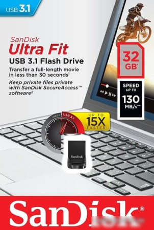 USB Flash SanDisk Ultra Fit USB 3.1 32GB (черный)