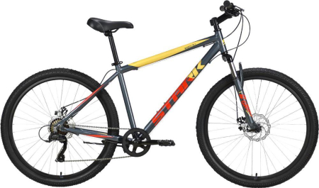 Велосипед STARK Respect 26.1 D Microshift серый/красный/желтый 18" HQ-0009982