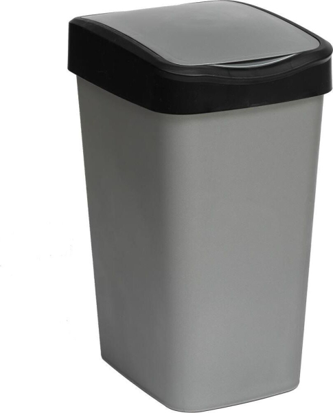 VIOLET Tandem Ведро для мусора 10л (сер.металлик/черный) 841058