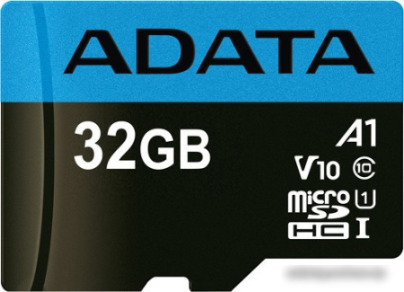 A-DATA Premier AUSDH32GUICL10A1-RA1 microSDHC 32GB (с адаптером)