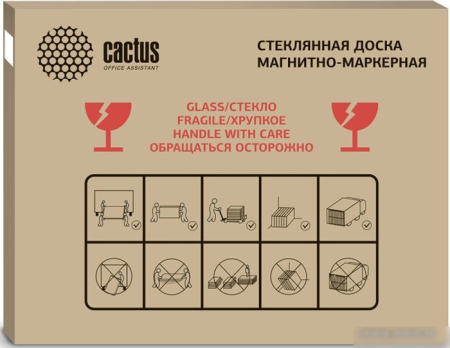 Магнитно-маркерная доска CACTUS CS-GBD-65x100-BK