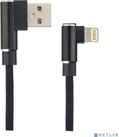 PERFEO (I4315) USB A вилка - Lightning вилка, 2.4A, угловой, черн., длина 1 м., Light Premium
