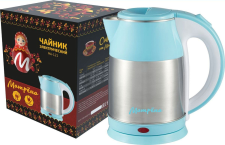 Электрочайник Матрена MA-121 (стальной/голубой)