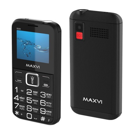 Кнопочный телефон Maxvi B200 (черный)