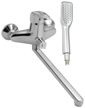 RUSSIA-MOSCOW 2070 Смеситель в ванную с дивектором на корпусе шаровый с сатеновой ручкой