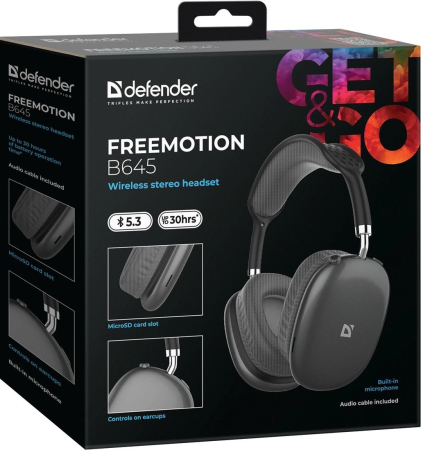 DEFENDER (63645) FreeMotion B645 черный, микрофон, Bluetooth