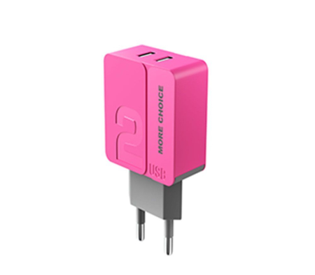 MORE CHOICE (4627151191898) NC46i СЗУ 2USB 2.4A для Apple 8-pin - 1м Pink