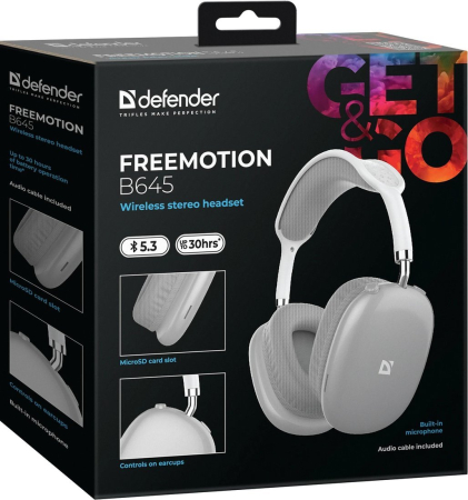 DEFENDER (63646) FreeMotion B645 серый, микрофон, Bluetooth