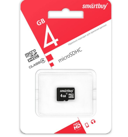 Карта памяти Smart Buy microSDHC (Class 4) 4 Гб (SB4GBSDCL4-00)