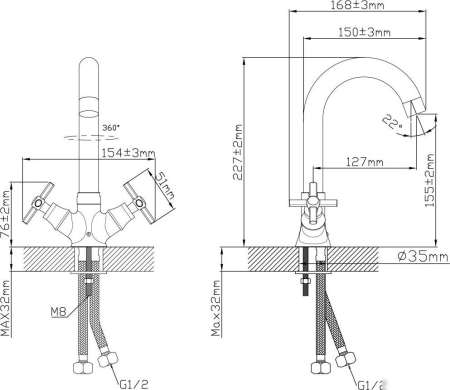 OASIS L3015CHSh_Deg для раковины