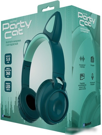 Наушники QUMO Party Cat 32302 (бирюзовый)