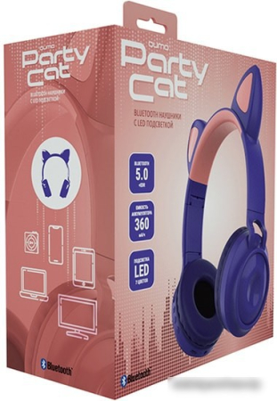 Наушники QUMO Party Cat 32304 (фиолетовый)