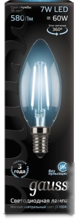 Gauss LED Filament Candle E14 7 Вт 4100 К 103801207