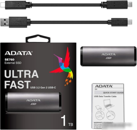 A-DATA SE760 256GB ASE760-256GU32G2-CTI (титан)
