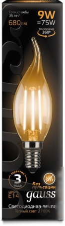Gauss Filament Candle tailed E14 9 Вт 2700 К 104801109