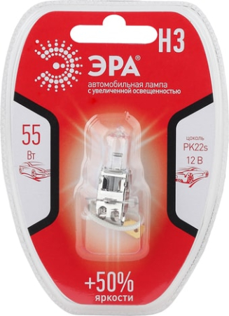 ЭРА H3 12V 55W +50% BL 1шт