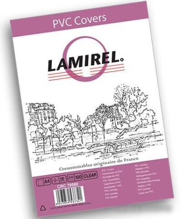 Пластиковая обложка для переплета Lamirel PVC 150мкм 100шт (прозрачный) LA-78680