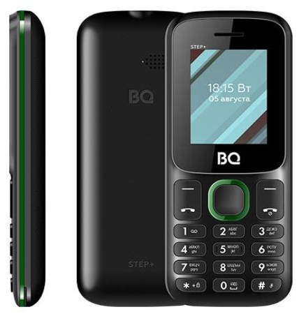 Мобильный телефон BQ-Mobile BQ-1848 Step+ (черный/зеленый)