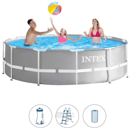 INTEX Бассейн каркасный 3.66mx99cm (фильтр-насос + лестница) ( Арт. 26716NP)
