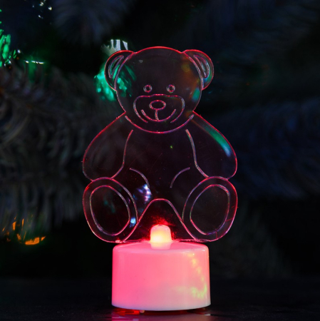 2D-фигура Neon-night Мишка 2D на подставке, RGB [501-047]