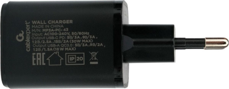 CABLEXPERT (21078) MP3A-PC-43 QC3.0/PD черный