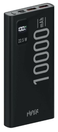 Внешний аккумулятор HIPER EP 10000 BLACK 10000mAh 3A QC PD 2xUSB черный