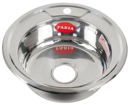 FABIA 4904 Мойка врезная круглая, d = 49 см, из нержавеющей стали, толщина 0,4 мм, глубина 160 мм, б