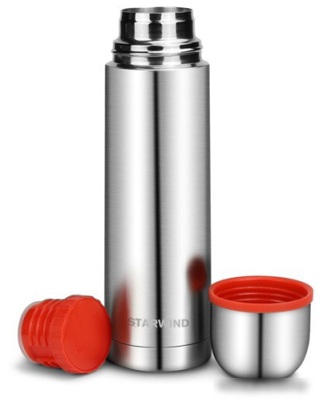 Термос StarWind 10-500 500мл (серебристый/красный)