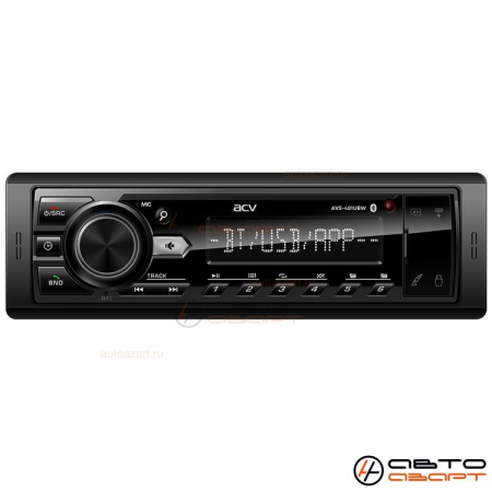 ACV AVS-401UBW (1din/База 36мм/белая/Bluetooth/USB/TYPE-C/AUX/SD/FM/4*50)