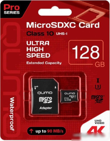 Карта памяти QUMO microSDXC QM128GMICSDXC10U3 128GB