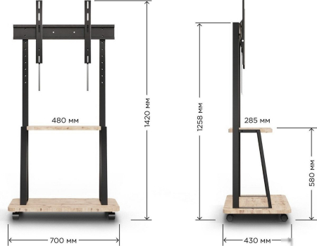 Стойка для телевизора Holder PR-108 (черный/дуб)
